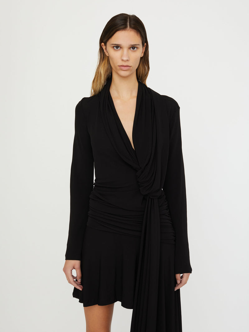 Interlock Jersey Drape Dress