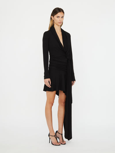 Interlock Jersey Drape Dress