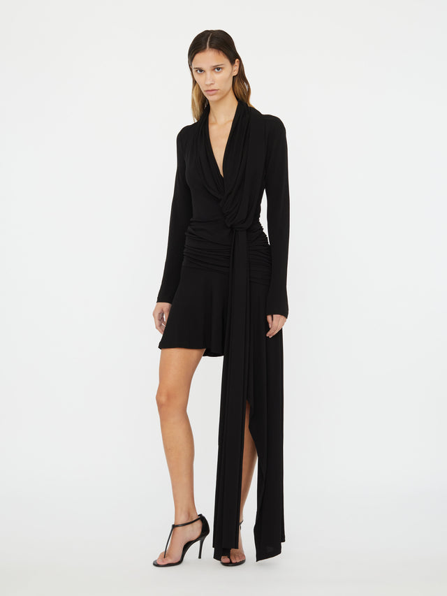 Interlock Jersey Drape Dress
