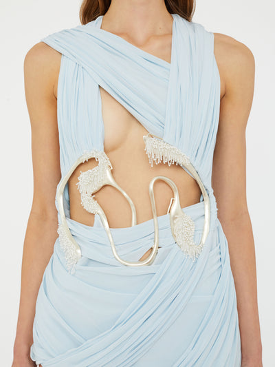 Sculptured Draped Tank Dress