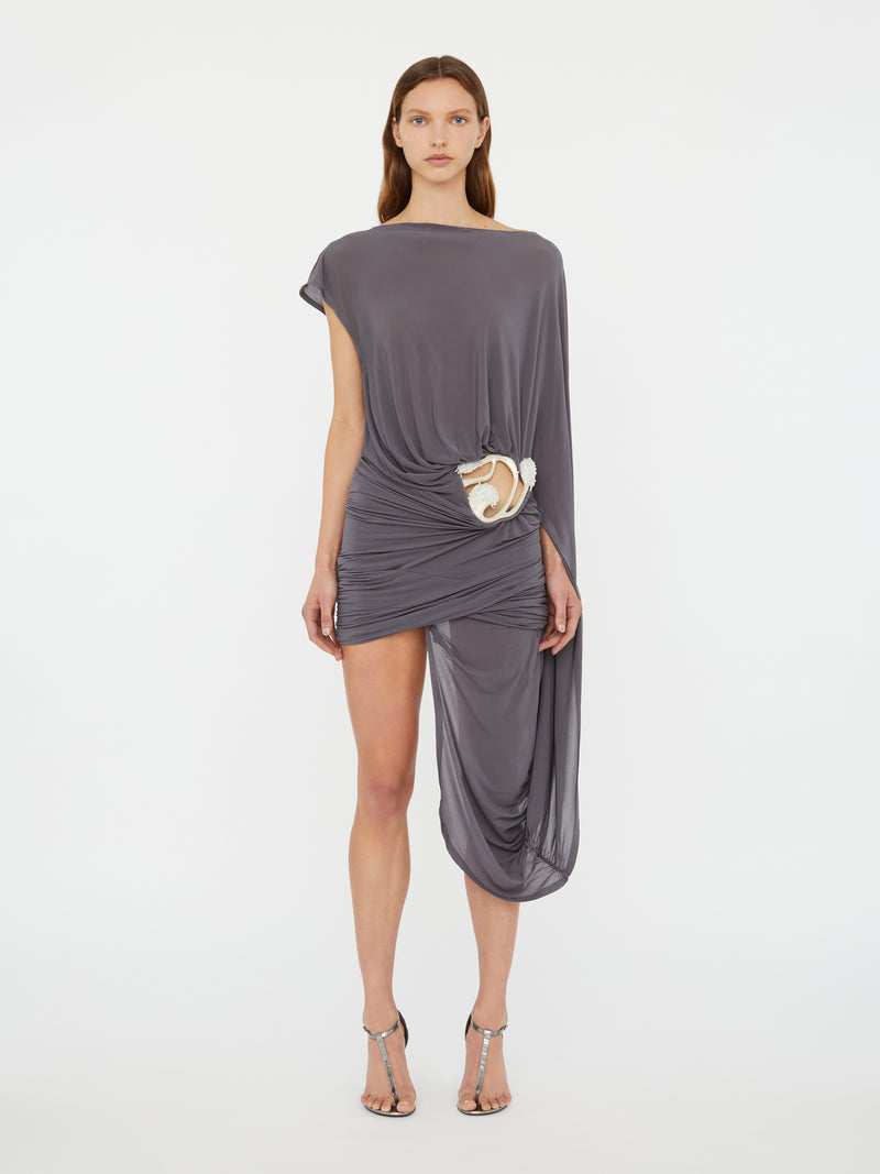 Sculptured Extended Loop Mini Dress