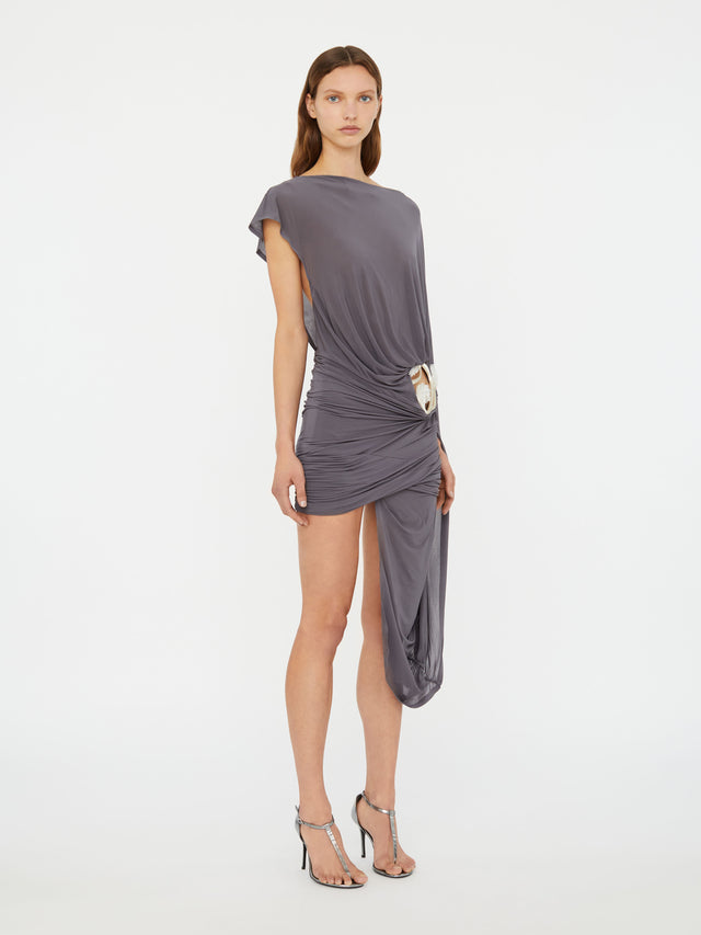 Sculptured Extended Loop Mini Dress