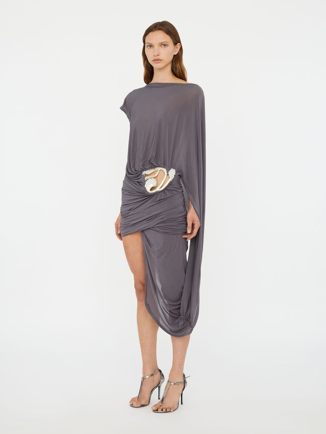 Sculptured Extended Loop Mini Dress