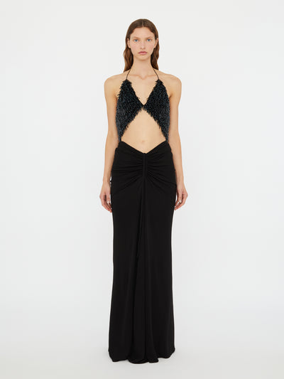 Tiered Thorn Beaded Disconnect Dress