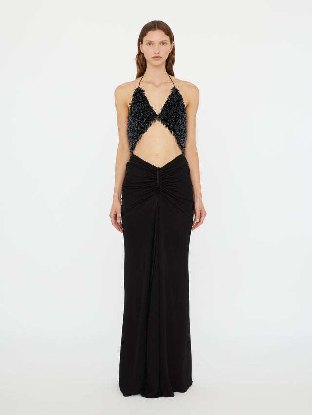 Tiered Thorn Beaded Disconnect Dress