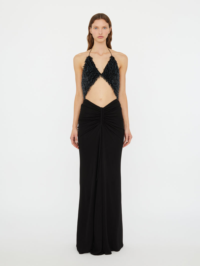 Tiered Thorn Beaded Disconnect Dress