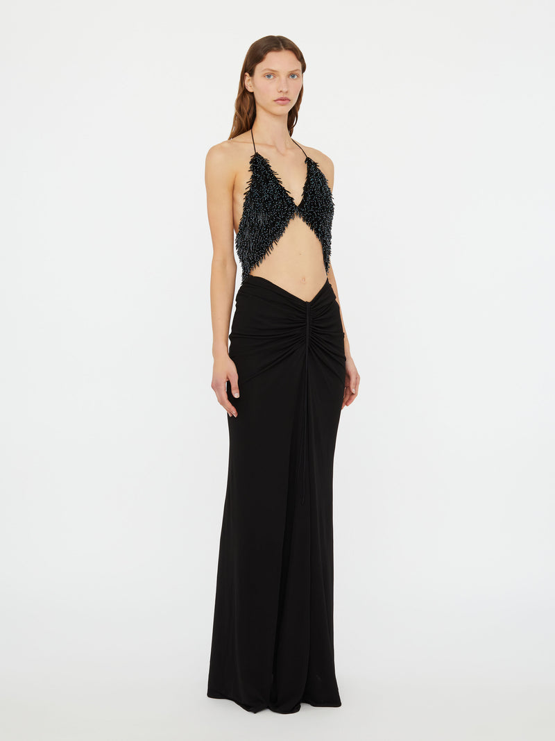 Tiered Thorn Beaded Disconnect Dress