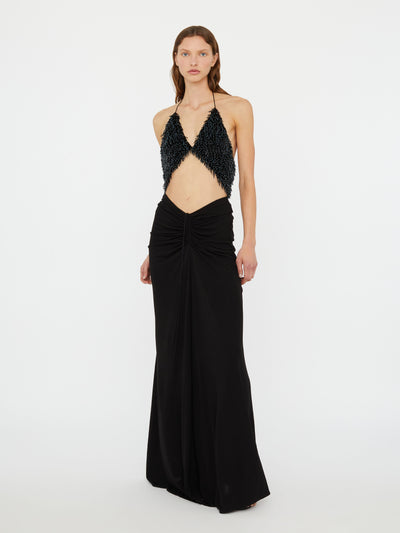 Tiered Thorn Beaded Disconnect Dress