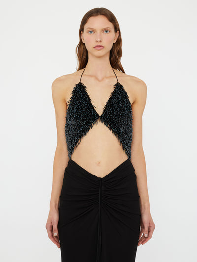 Tiered Thorn Beaded Disconnect Dress