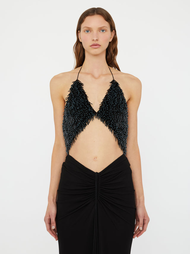 Tiered Thorn Beaded Disconnect Dress