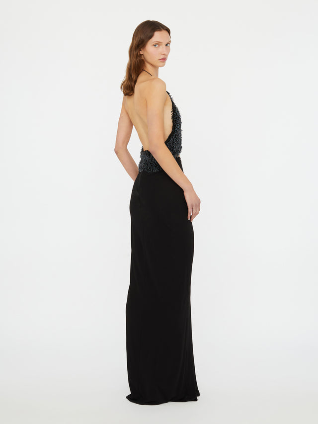 Tiered Thorn Beaded Disconnect Dress