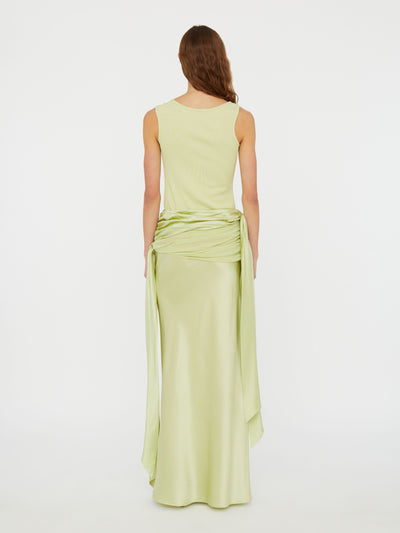 Knotted Silk Gather Skirt