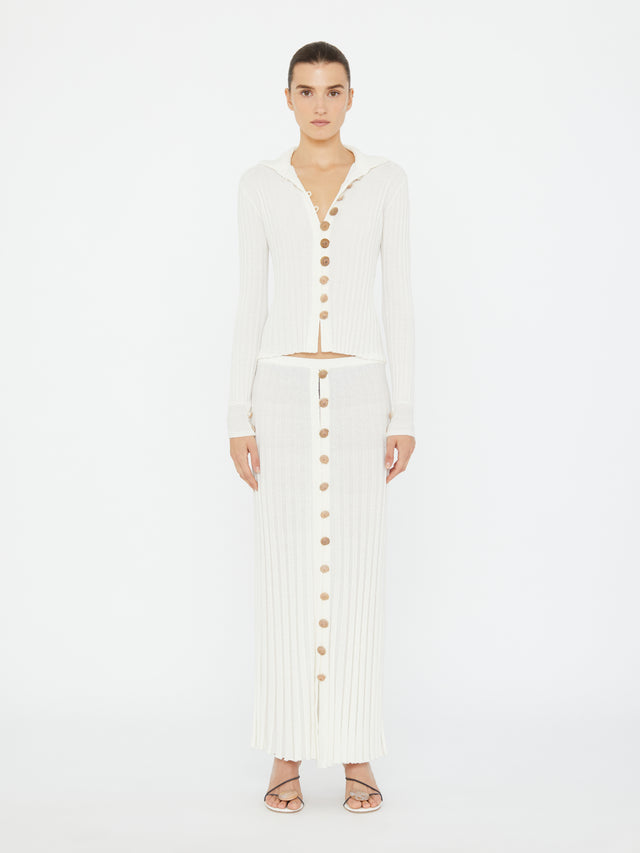 Sundial Shell Ribbed Knit Cardigan