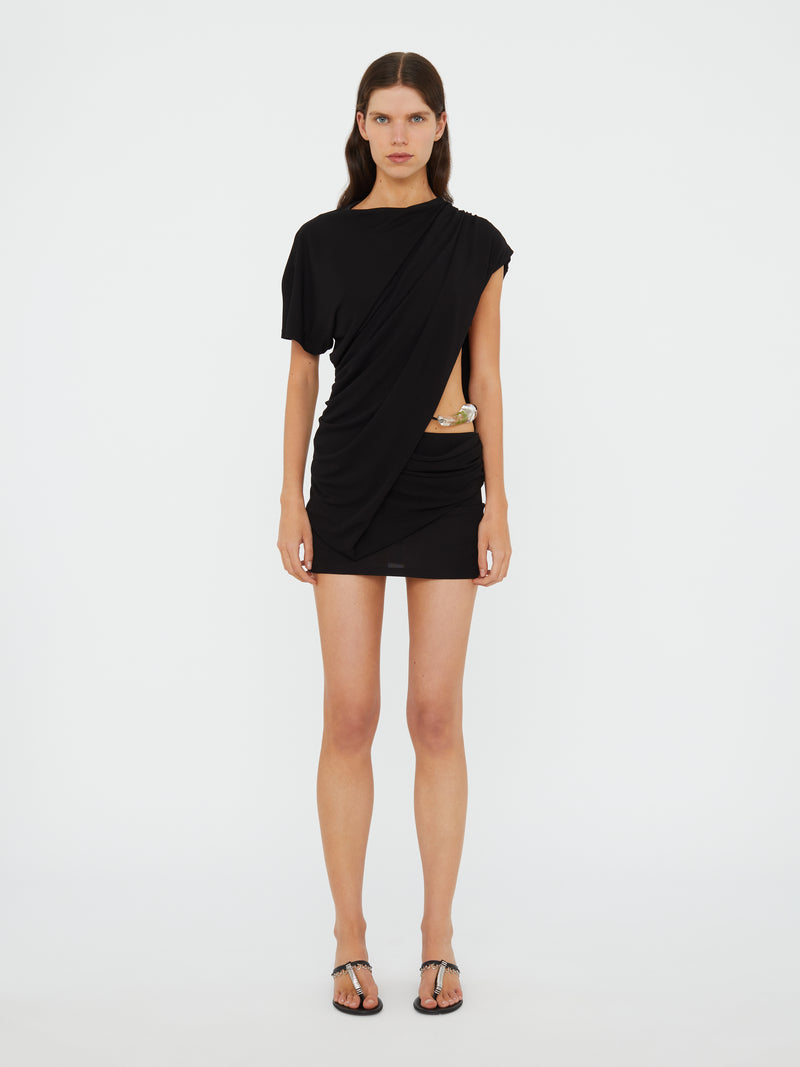 Encased Nature Resin Draped Jersey Dress - Image 2