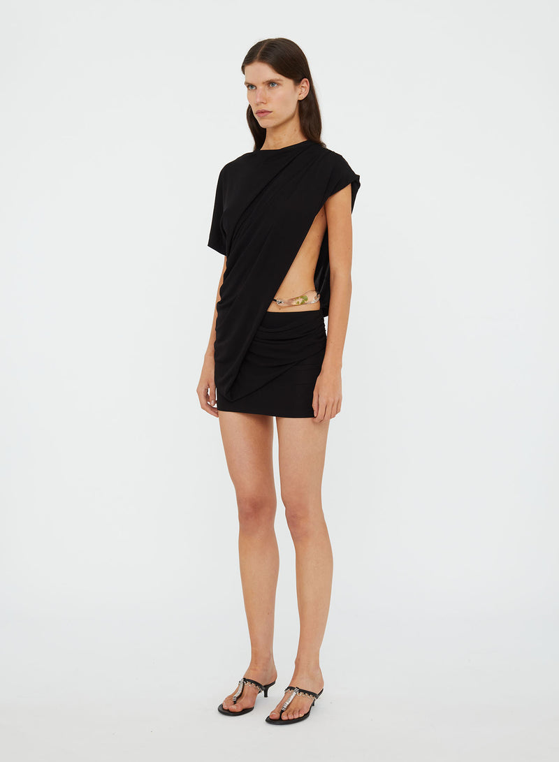 Encased Nature Resin Draped Jersey Dress - Image 1
