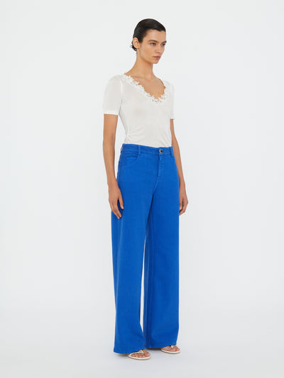 Hibiscus Embroidered Rib Tee