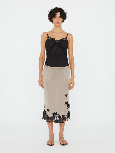 Hibiscus Embroidered Rib Bodysuit