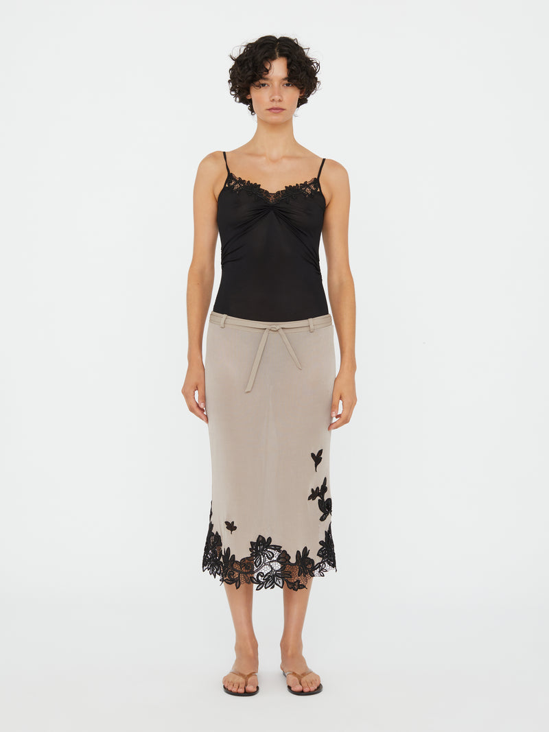 Hibiscus Embroidered Rib Bodysuit - Image 2