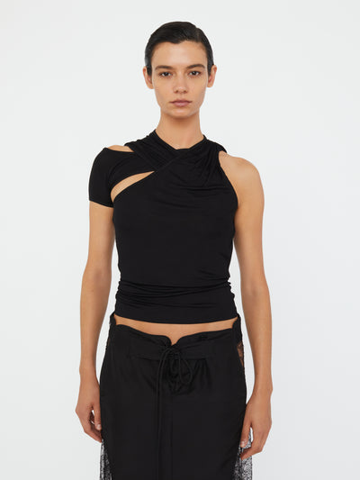 Wrapped Drape Rib Tank