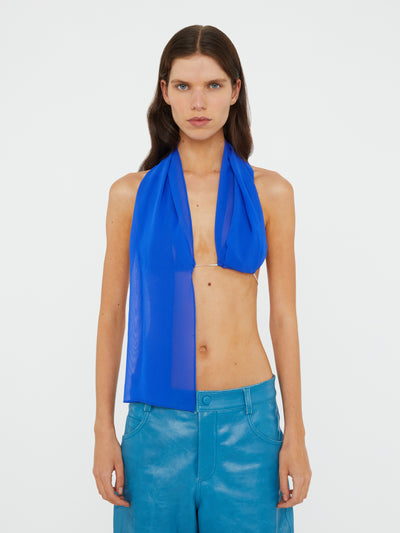 Silk Scarf Chain Bra Top