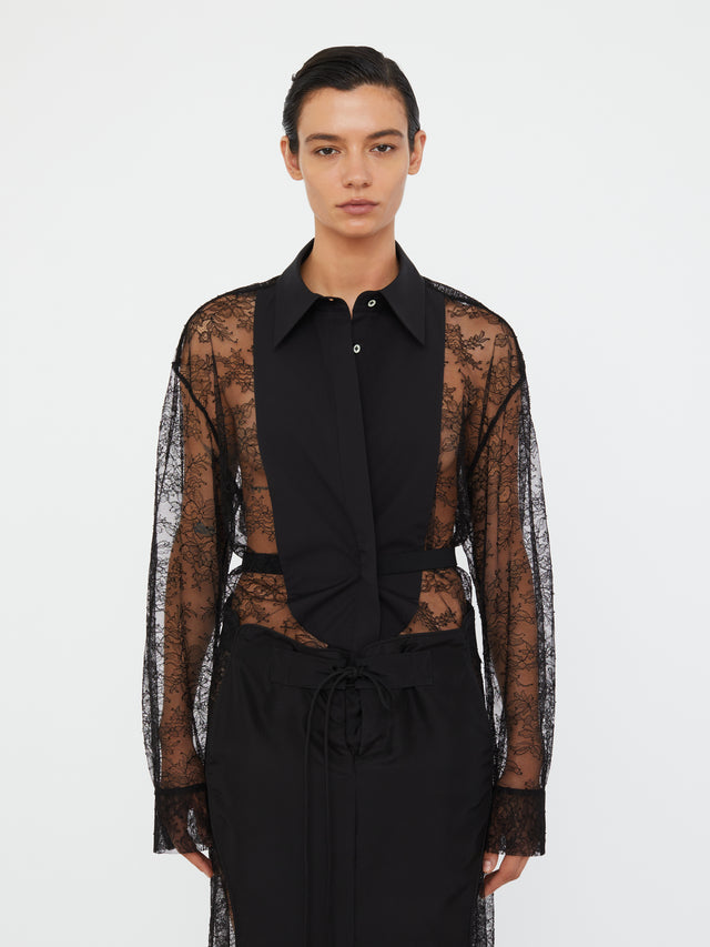 Lace Tux Shirt