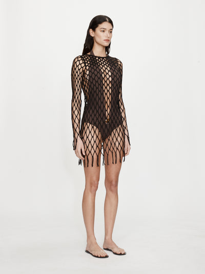 Knitted Mesh Mini Dress