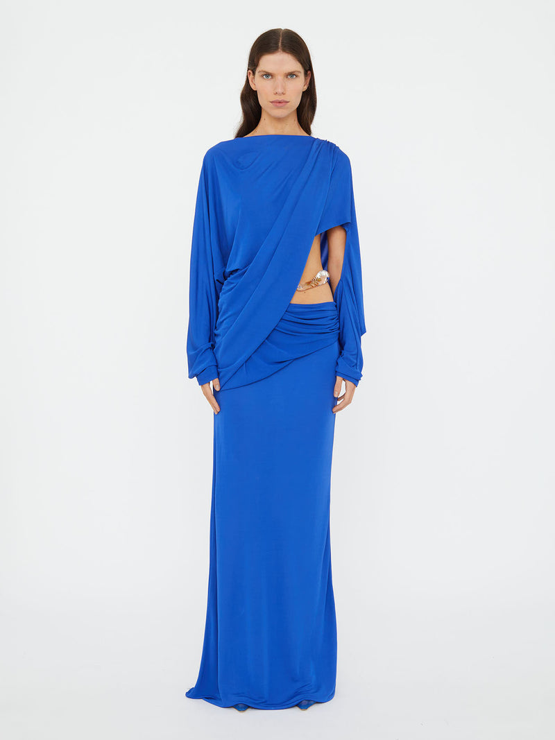 Encased Nature Resin Draped Jersey Dress - Image 1