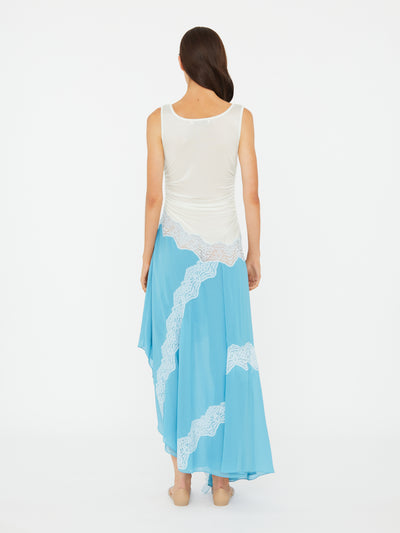 Cutaway Lace Gathered Tank Dress