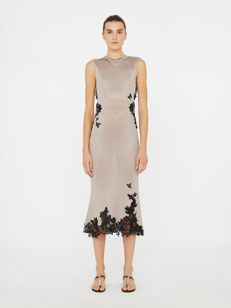 Hibiscus Embroidered Rib Dress - Image 1