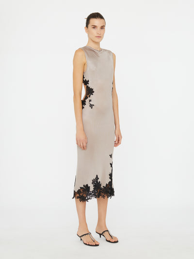 Hibiscus Embroidered Rib Dress