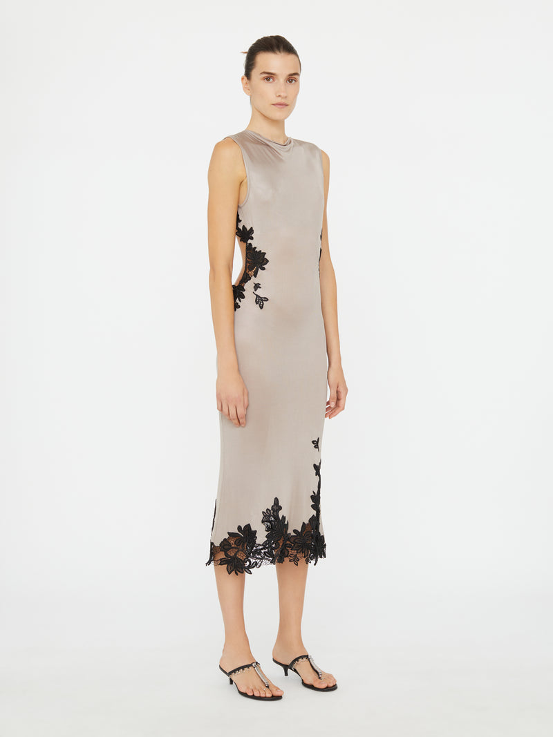 Hibiscus Embroidered Rib Dress - Image 3