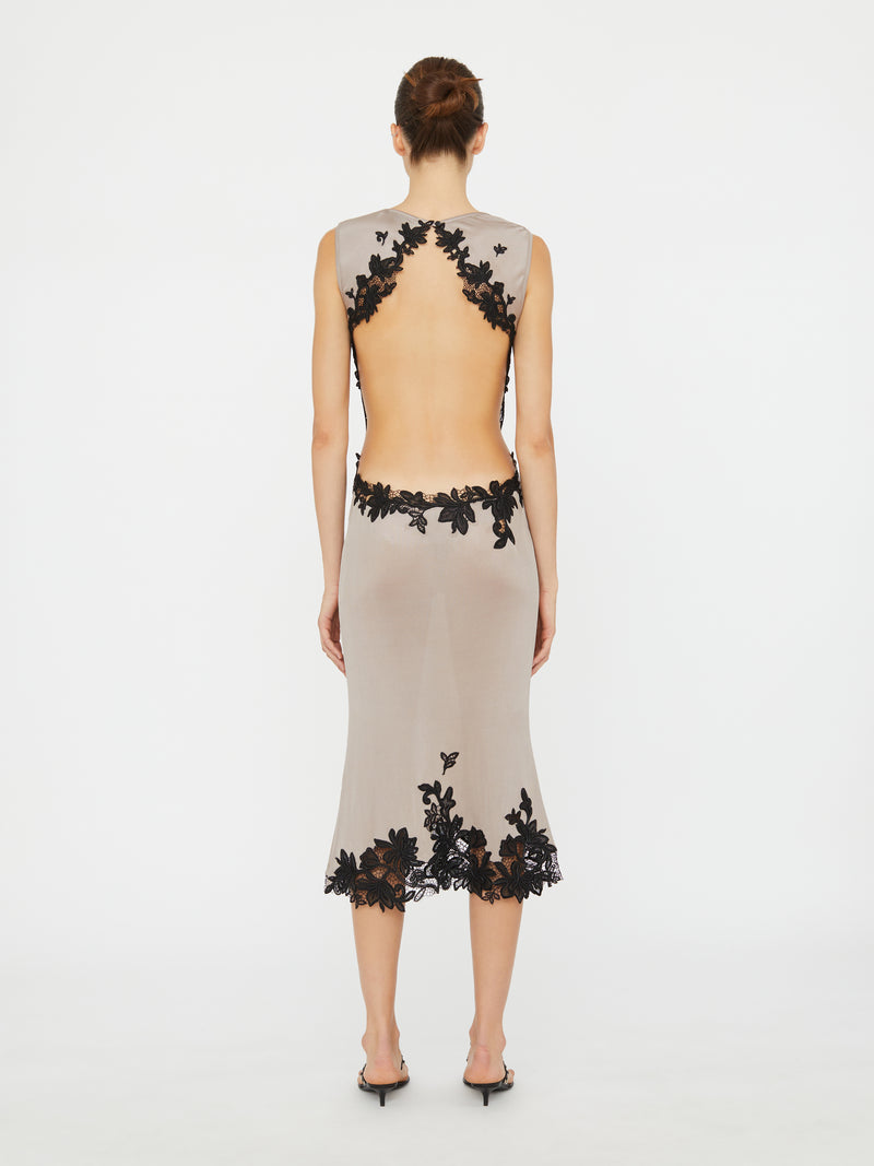 Hibiscus Embroidered Rib Dress - Image 2
