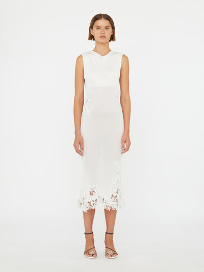 Hibiscus Embroidered Rib Dress