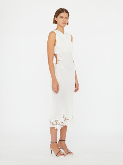 Hibiscus Embroidered Rib Dress