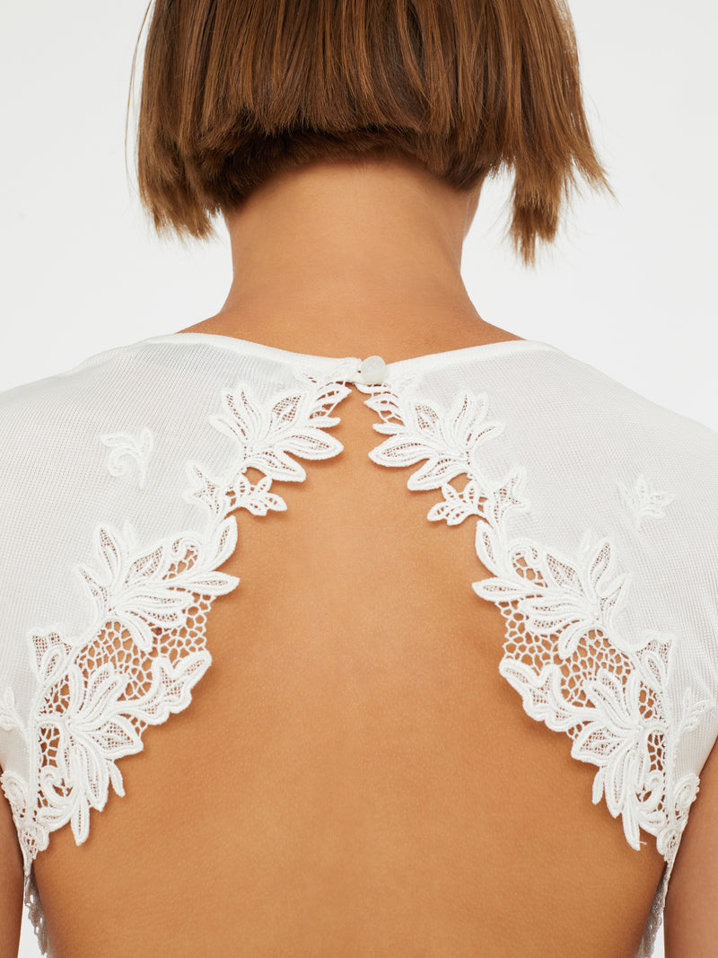 Hibiscus Embroidered Rib Dress - Image 5