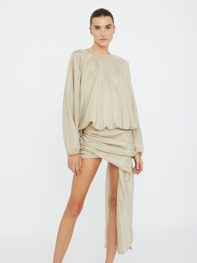 Parachute Silk Drape Mini Dress - Image 3