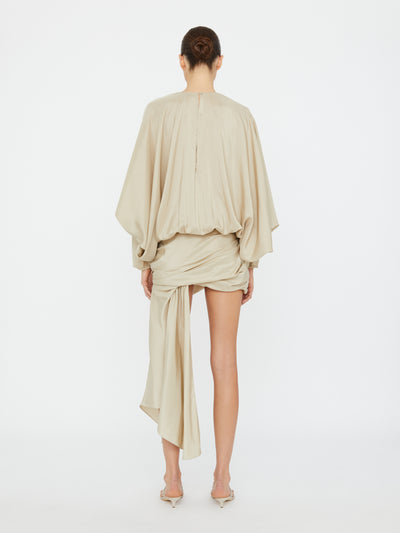 Parachute Silk Drape Mini Dress