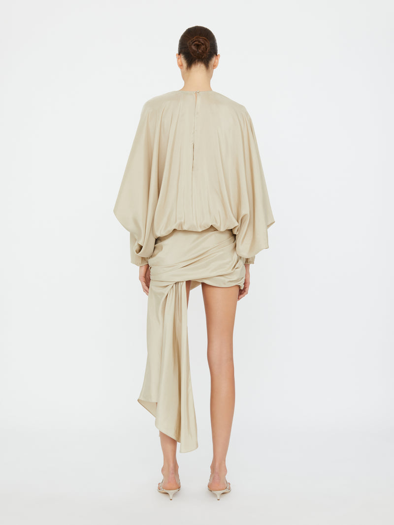 Parachute Silk Drape Mini Dress - Image 4