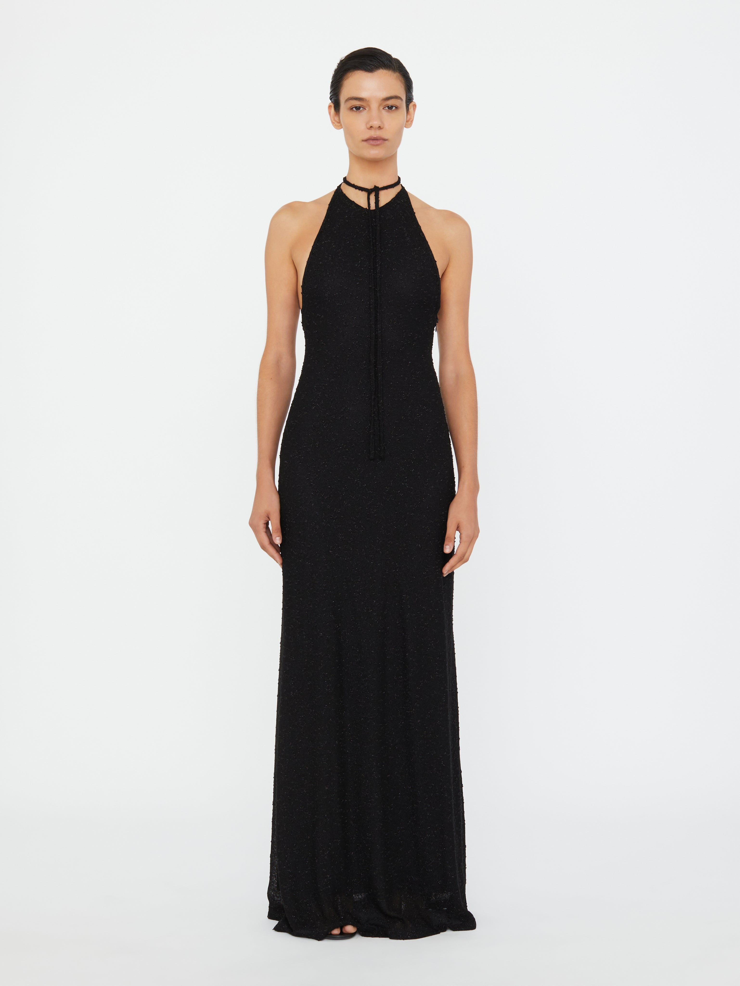 Imber Metallic Halter Dress