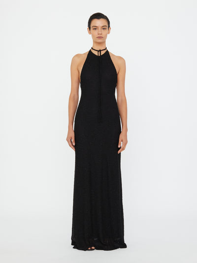 Imber Metallic Halter Dress