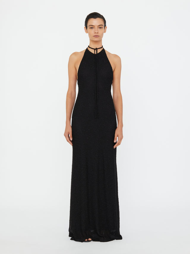 Imber Metallic Halter Dress