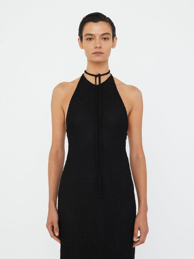 Imber Metallic Halter Dress