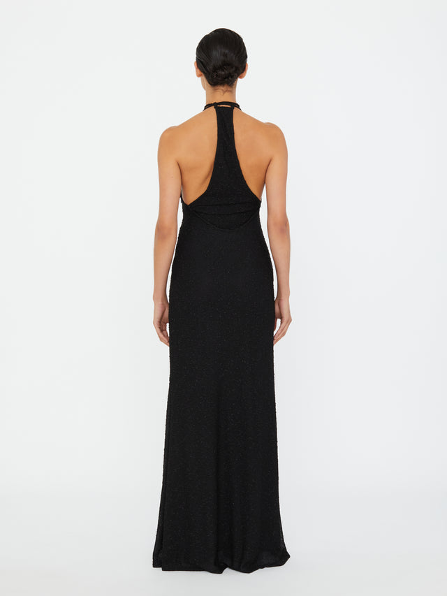Imber Metallic Halter Dress