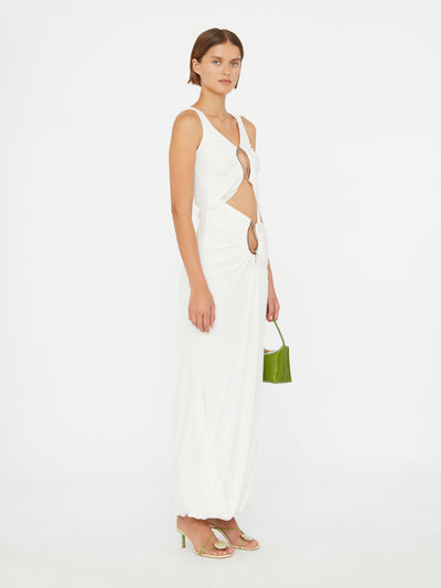 Paisley Overlay Disconnect Encased Dress