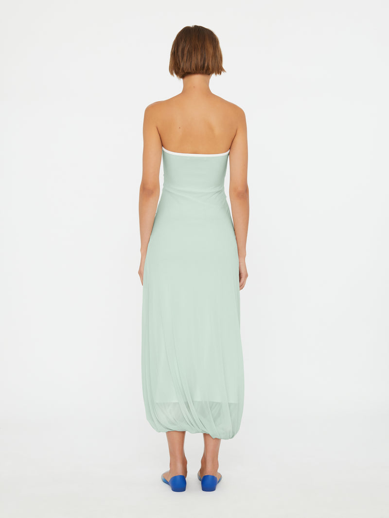Paisley Overlay Encased Strapless Dress - Image 5