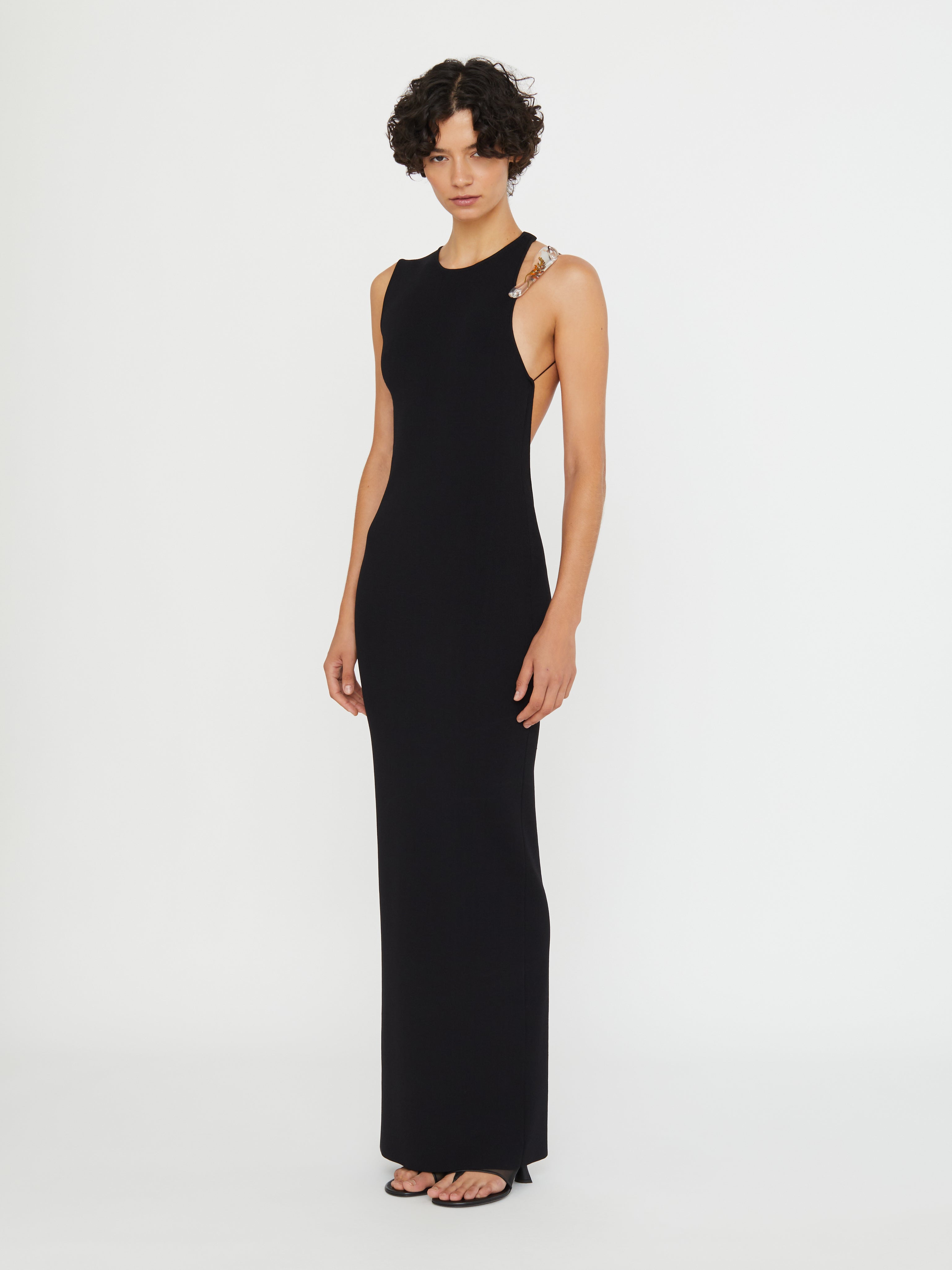 Encased Nature Resin Knit Column Dress