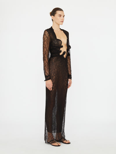 Lace Venus Plunge Shirt Dress