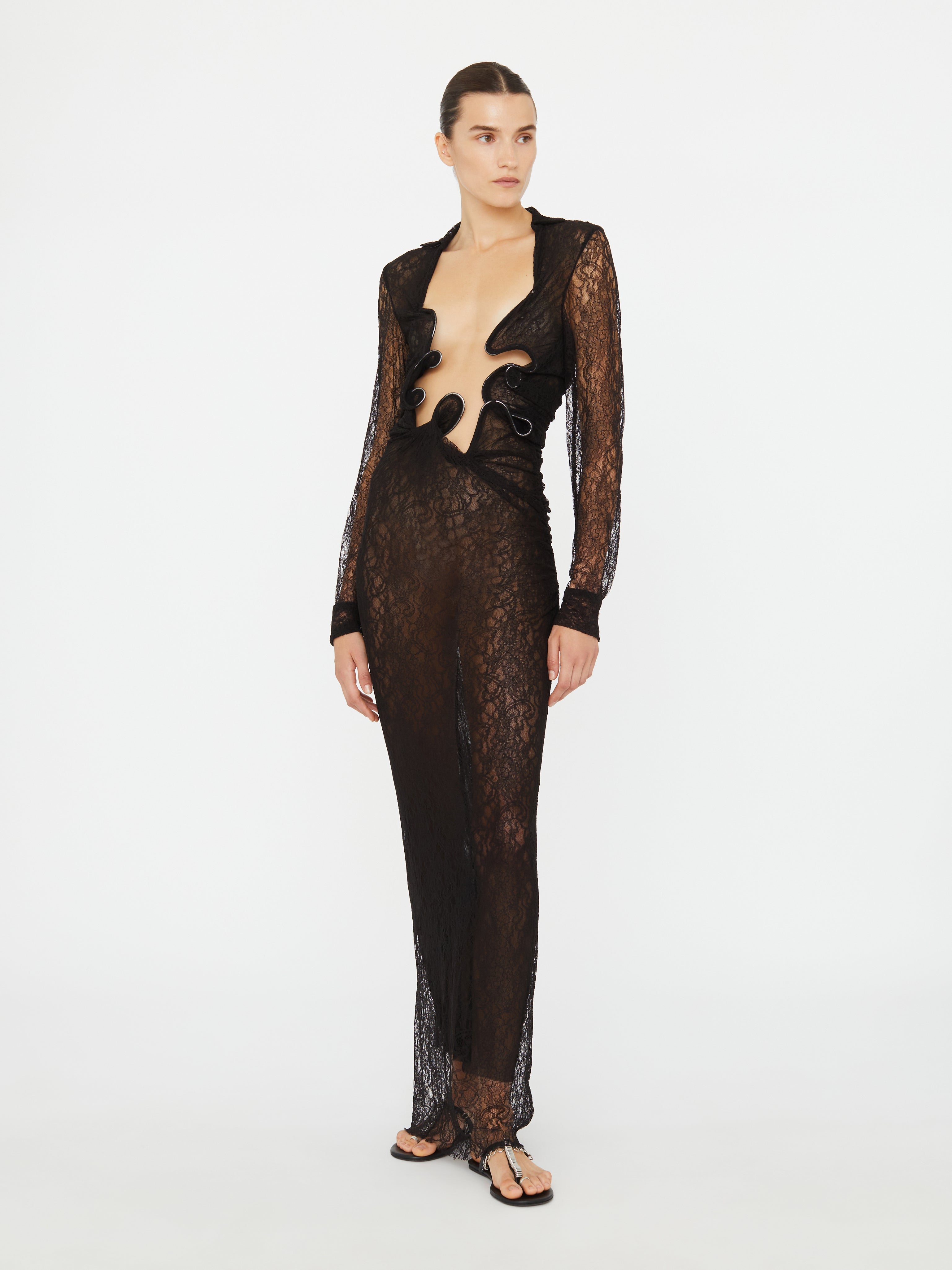 Lace Venus Plunge Shirt Dress