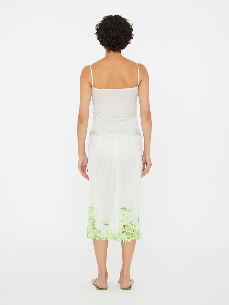 Hibiscus Embroidered Rib Skirt - Image 5