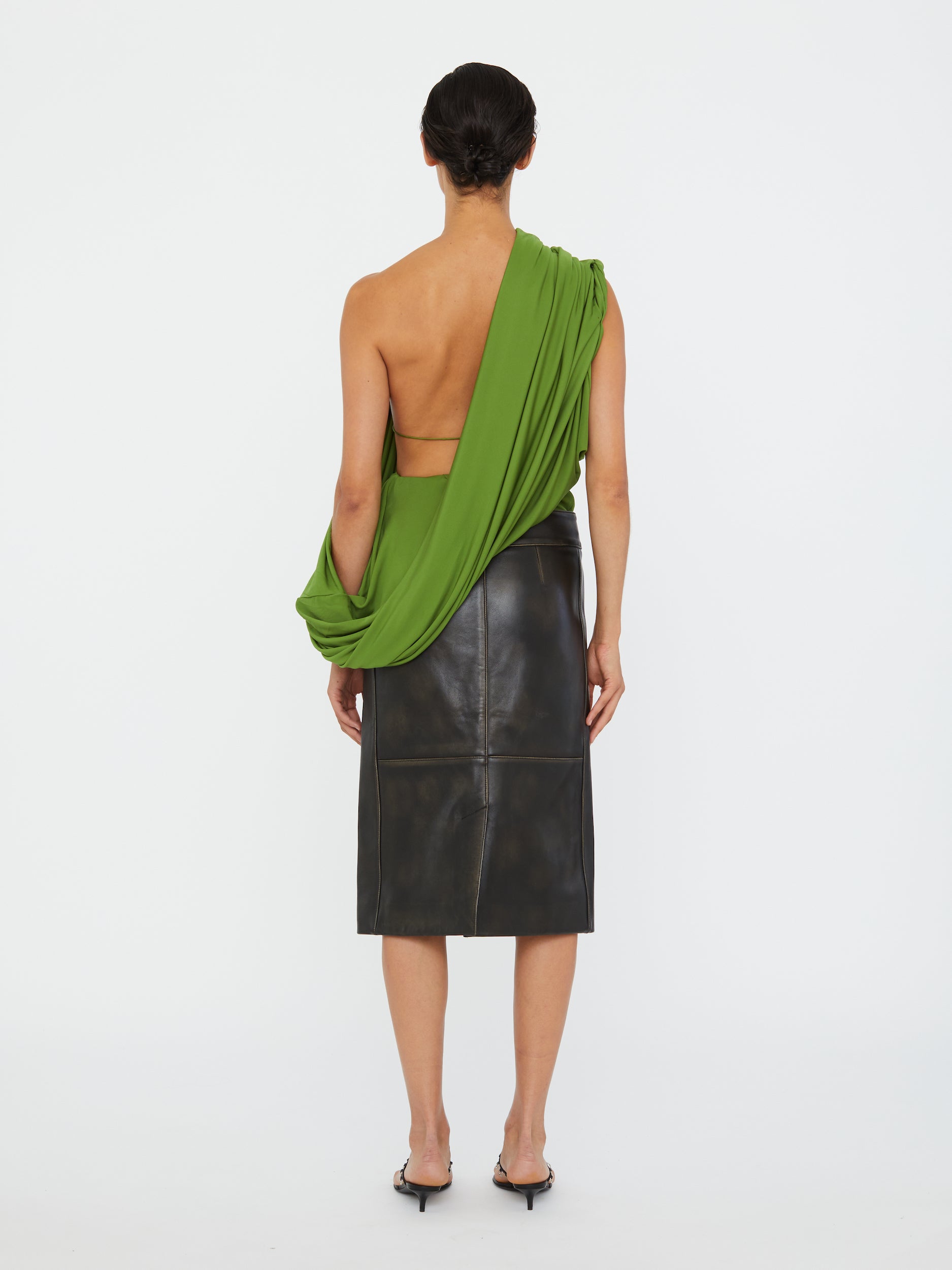 Burnished Eddie Leather Skirt